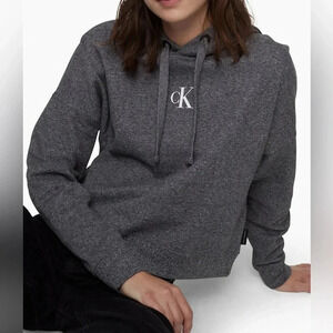Calvin Klein Jeans/ Grey cropped pullover hoodie sweater/ Size US XS